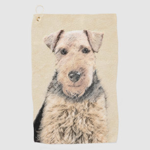 Welsh Terrier Painting - Cute Original Dog Art Golf Towel