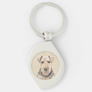 Welsh Terrier Painting - Cute Original Dog Art Keychain