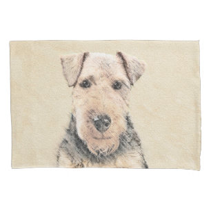 Welsh Terrier Painting - Cute Original Dog Art Pillowcase