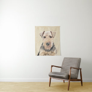 Welsh Terrier Painting - Cute Original Dog Art Tapestry