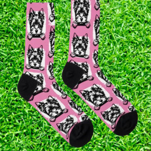 Welsh Terrier Pink Puppy Personalized Theme Socks