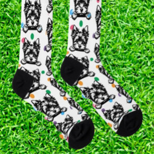 Welsh Terrier Puppy Poka Dots Personalized Theme Socks
