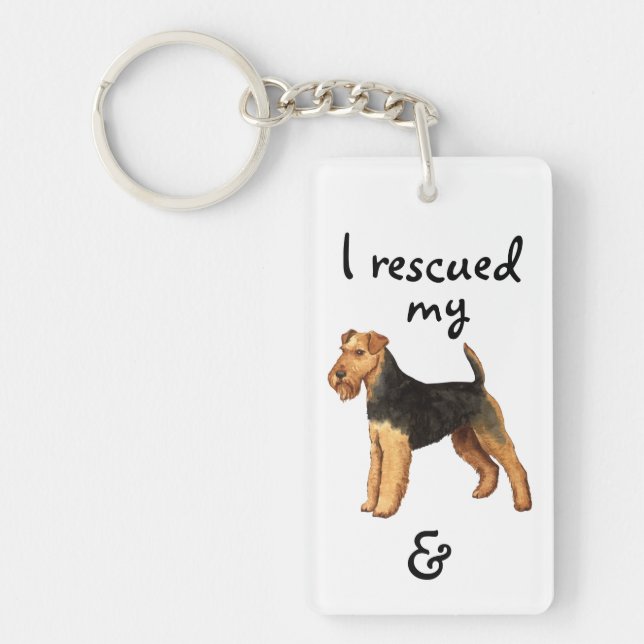 Welsh Terrier Rescue Keychain (Front)