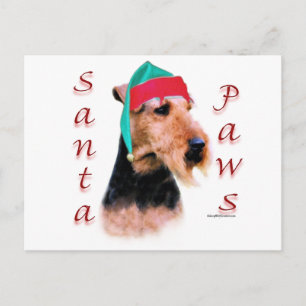 Welsh Terrier Santa Paws Holiday Postcard