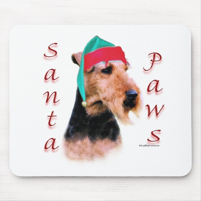 Welsh Terrier Santa Paws Mouse Pad (Front)