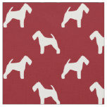 Welsh Terrier Silhouettes Dogs Red and White Fabric