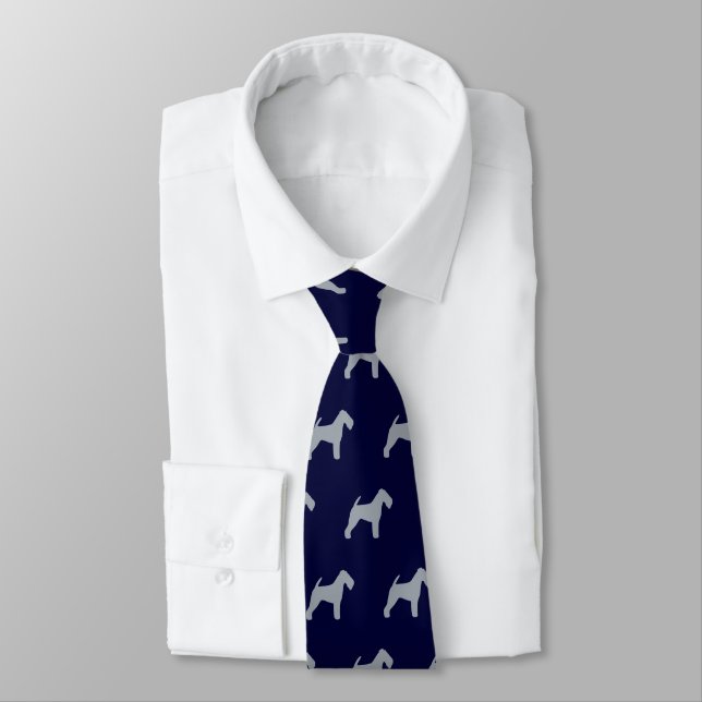 Welsh Terrier Silhouettes Pattern | Dog Lover's Tie (Tied)