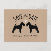 Welsh Terrier Silhouettes Wedding Save the Date
