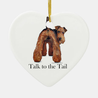 Welsh Terrier Tail Ceramic Ornament