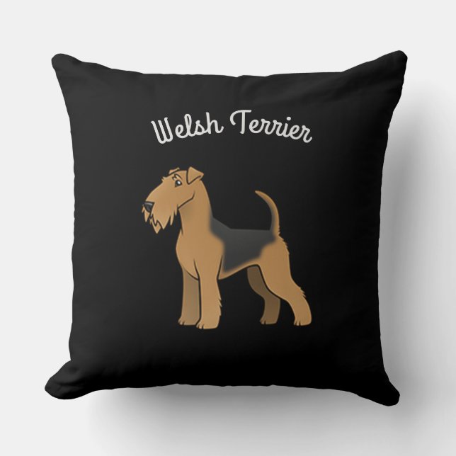 Welsh Terrier Throw Pillow (Front)