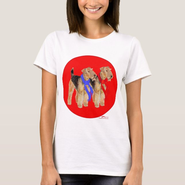 Welsh Terriers in Warm Scarves T-Shirt (Front)