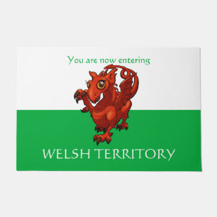 Welsh Territory Little Baby Red Dragon Cartoon Doormat