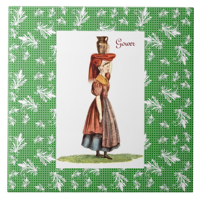 Welsh Traditional Costume - Gower Tile (Front)
