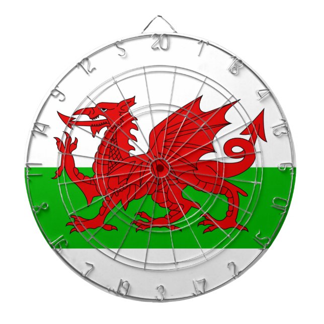Welsh / Wales Flag - Cymru High Quality Image Dartboard (Front)