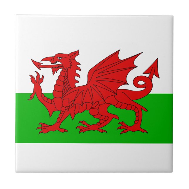 Welsh / Wales Flag - Cymru High Quality Image Tile (Front)