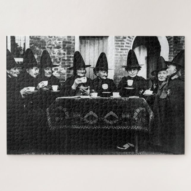 Welsh Witches Having Tea Crone Teatime   Jigsaw Puzzle (Horizontal)