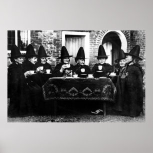Welsh Witches Having Tea Crone Teatime   Poster