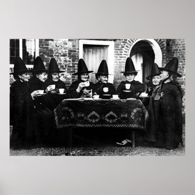 Welsh Witches Having Tea Crone Teatime   Poster (Front)