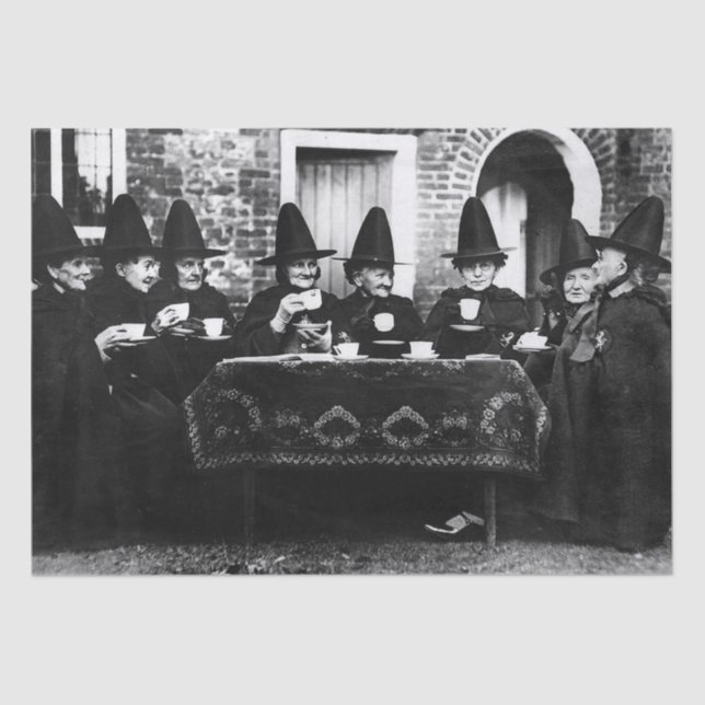 Welsh Witches Having Tea Crone Teatime   Tissue Paper (Front)