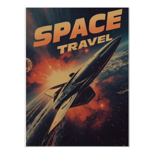 Weltall Reise-Retro Futurismus Poster (Front)