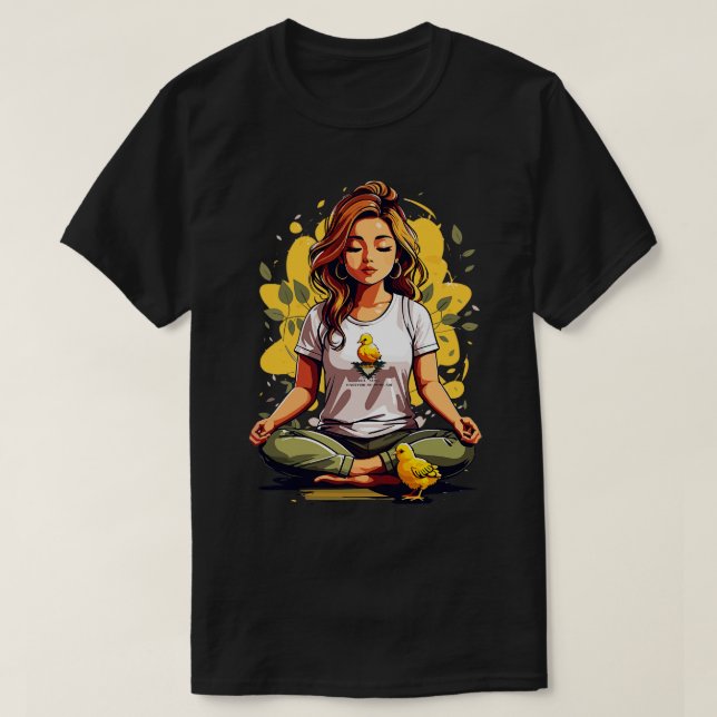 Wemen Meditation Position Yoga T-Shirt (Design Front)
