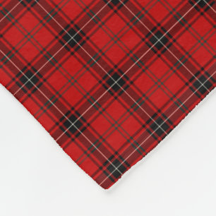 Wemyss Clan Red and Black Tartan Fleece Blanket
