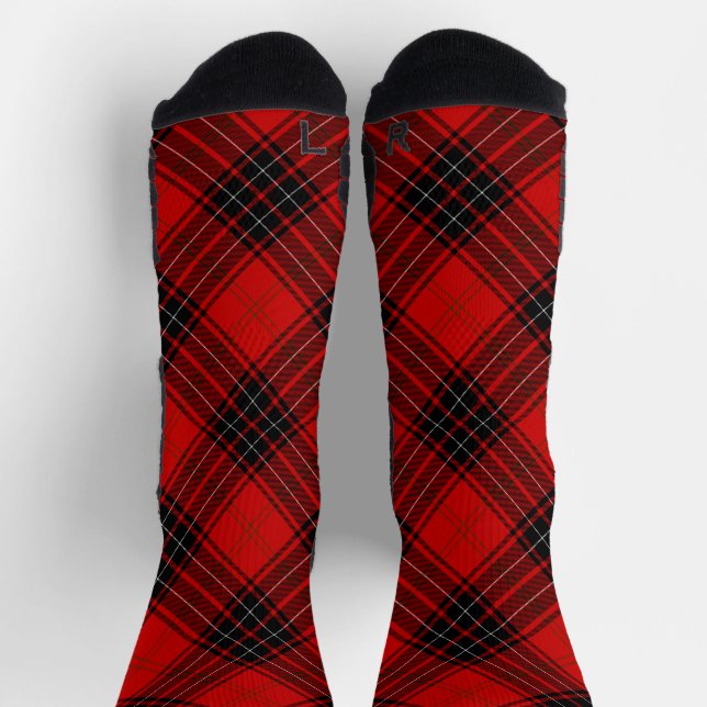 Wemyss tartan red black plaid socks (Top)