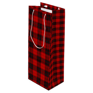 Wemyss tartan red black plaid wine gift bag