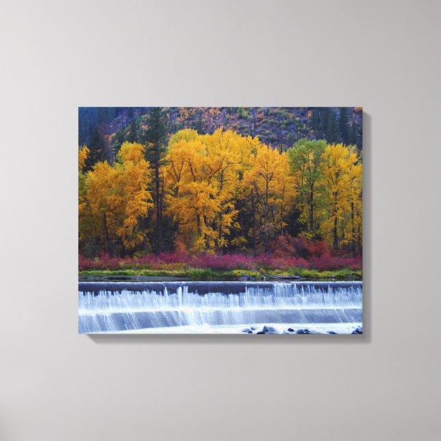 Wenatchee Dam in Autumn Canvas Print (Front)