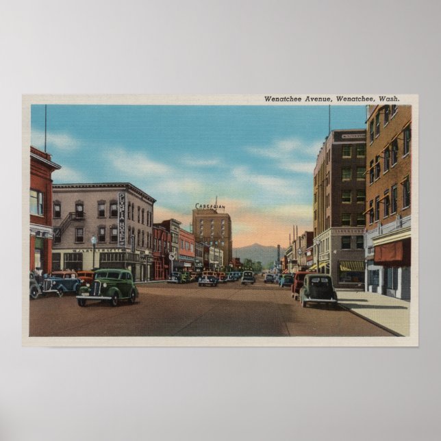 Wenatchee, WAView of Wenatchee Ave. Poster (Front)