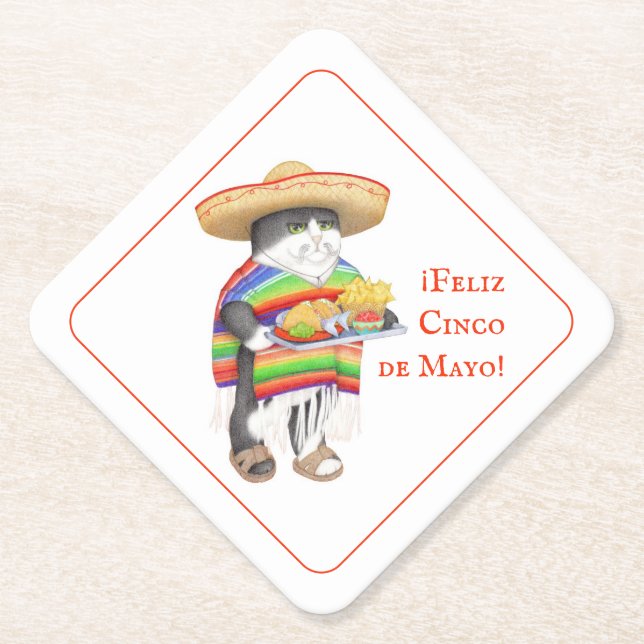 WENDELITO Cinco de Mayo Diamond Paper Coaster (Front)