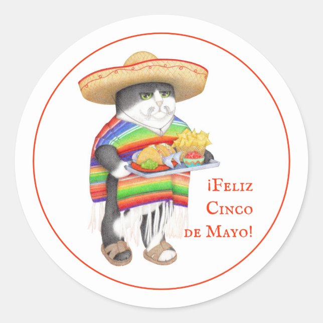 WENDELITO Cinco de Mayo Small Round Stickers (Front)