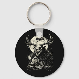 Wendigo Moon Coffee Funny Dark Humour Cryptid Keychain