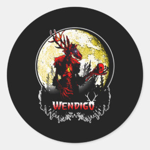 Wendigo New Monster Skinwalker Cryptid Evil Horror Classic Round Sticker