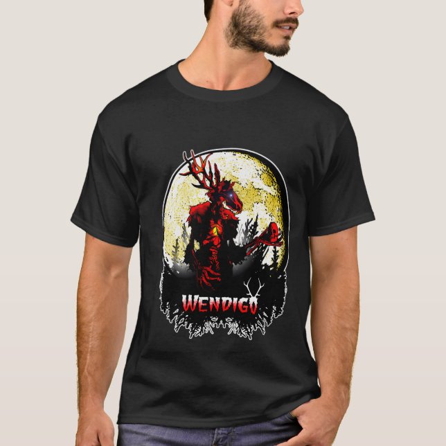 Wendigo New Monster Skinwalker Cryptid Evil Horror T-Shirt (Front)