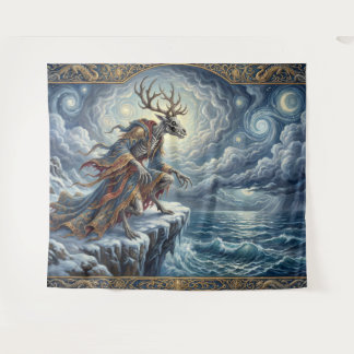 Wendigo Watch Over Starry Seas Tapestry