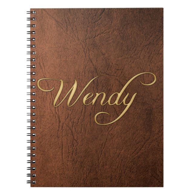 WENDY Faux Cuir Brown Texture Arty Carnet (Devant)