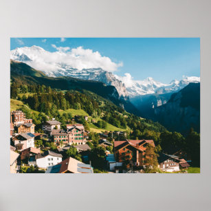 Wengen Swiss Alpine village Poster