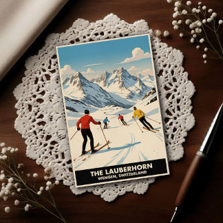 Wengen, Switzerland: 1960s Vintage Travel Postcard