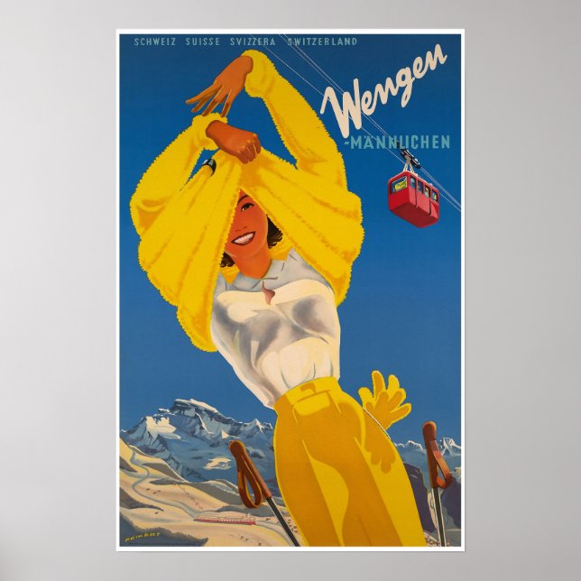 Wengen, Switzerland, Ski Poster (Front)