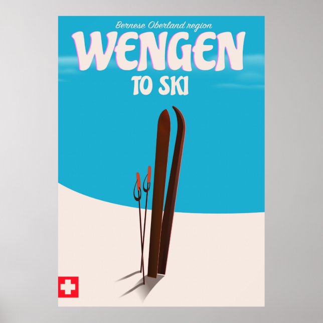 Wengen, Switzerland, Ski Poster (Front)
