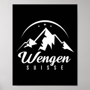 Wengen Switzerland Ski Resort Skiing Snowboarding  Poster
