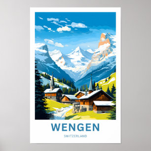 Wengen Switzerland Travel Print