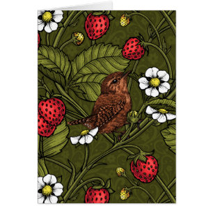 Wens et fraises sur vert foncé