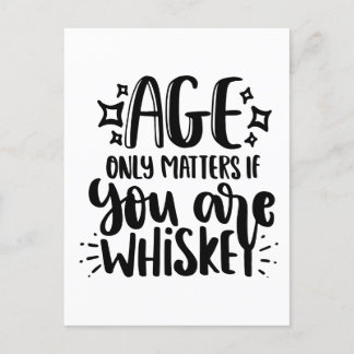 Wenskaart Age Only Matters If You Are Whiskey Holiday Postcard