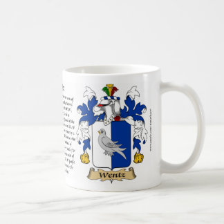 Wentz, the Origin, the Meaning and the Crest Coffee Mug