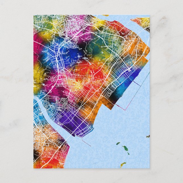 Wenzhou China City Map Postcard (Front)