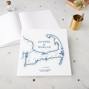 Wequassett Resort Cape Cod Map Wedding Guest Book
