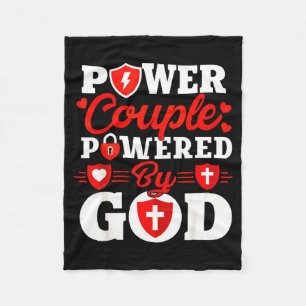 Wer Couple Wered By God Christian Couples Matching Fleece Blanket