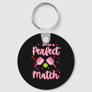 We're A Perfect Match Funny Ckleball Valentines Da Keychain